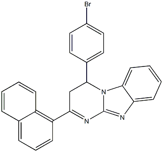 3,4-Dihydro-2-(1-naphtyl)-4-(4-bromophenyl)pyrimido[1,2-a]benzimidazole,,结构式
