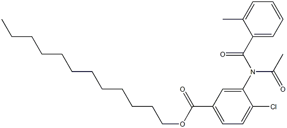 3-[(2-メチルフェニルカルボニル)アセチルアミノ]-4-クロロ安息香酸ドデシル 化学構造式