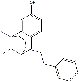 1,2,3,4,5,6-ヘキサヒドロ-6,11-ジメチル-3-[2-(m-トリル)エチル]-2,6-メタノ-3-ベンゾアゾシン-8-オール 化学構造式