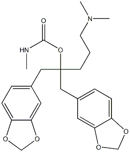 Methylcarbamic acid 4-(dimethylamino)-1,1-bis[(1,3-benzodioxol-6-yl)methyl]butyl ester,,结构式