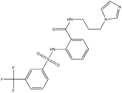 N-[3-(1H-Imidazol-1-yl)propyl]-2-[[[3-(trifluoromethyl)phenyl]sulfonyl]amino]benzamide Structure