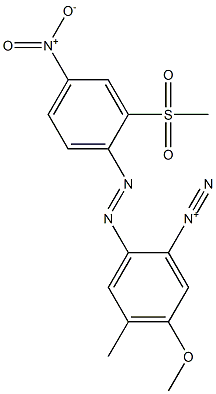 5-メトキシ-4-メチル-2-[[2-(メチルスルホニル)-4-ニトロフェニル]アゾ]ベンゼンジアゾニウム 化学構造式