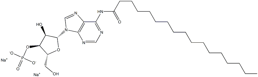 N-Heptadecanoyladenosine-3'-phosphoric acid disodium salt Struktur