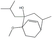 2-Isobutyl-1-methoxy-4-methylbicyclo[3.2.2]non-6-en-2-ol Struktur
