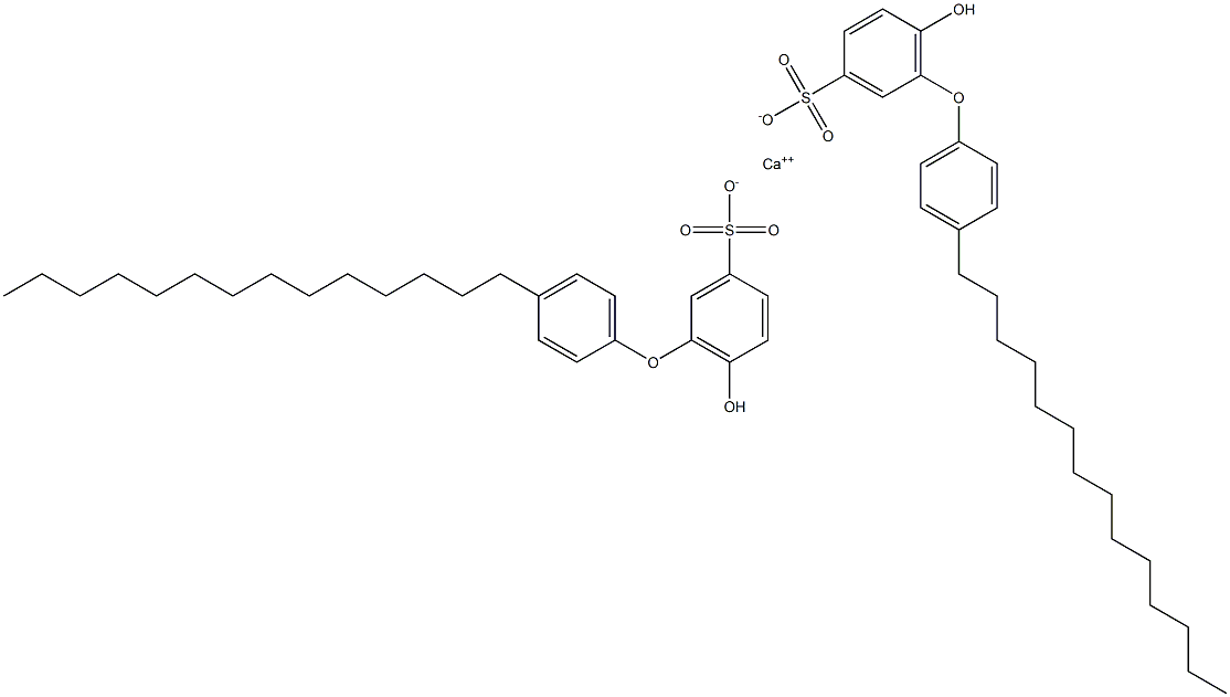 Bis(6-hydroxy-4'-tetradecyl[oxybisbenzene]-3-sulfonic acid)calcium salt,,结构式