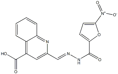 2-[2-(5-ニトロ-2-フロイル)ヒドラゾノメチル]キノリン-4-カルボン酸 化学構造式