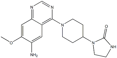 1-[1-(6-Amino-7-methoxyquinazolin-4-yl)-4-piperidinyl]imidazolidin-2-one,,结构式