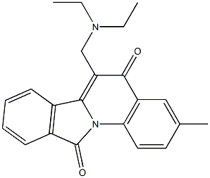 3-Methyl-6-[(diethylamino)methyl]isoindolo[2,1-a]quinoline-5,11(5H)-dione,,结构式