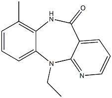 6,11-Dihydro-11-ethyl-7-methyl-5H-pyrido[2,3-b][1,5]benzodiazepin-5-one 结构式