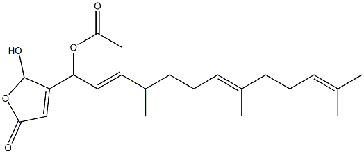 Acetic acid 1-[(2,5-dihydro-2-hydroxy-5-oxofuran)-3-yl]-4,8,12-trimethyl-2,7,11-tridecatrienyl ester