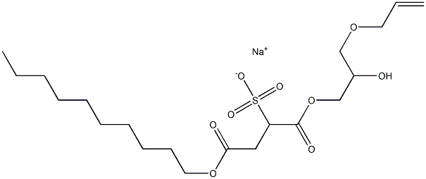 2-(Decyloxycarbonyl)-1-[[3-(allyloxy)-2-hydroxypropoxy]carbonyl]-1-ethanesulfonic acid sodium salt Struktur