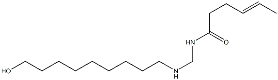 N-[[(9-Hydroxynonyl)amino]methyl]-4-hexenamide 结构式