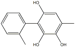 6-Methyl-3-(2-methylphenyl)benzene-1,2,4-triol,,结构式
