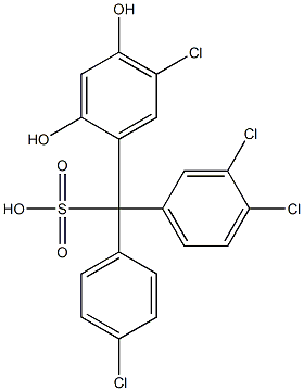 (4-Chlorophenyl)(3,4-dichlorophenyl)(5-chloro-2,4-dihydroxyphenyl)methanesulfonic acid Struktur