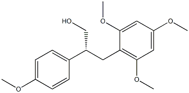 [R,(-)]-2-(p-Methoxyphenyl)-3-(2,4,6-trimethoxyphenyl)-1-propanol Struktur