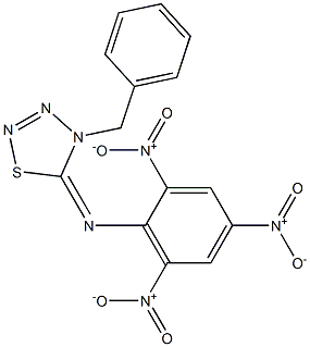 4-Benzyl-4,5-dihydro-5-(2,4,6-trinitrophenylimino)-1,2,3,4-thiatriazole 结构式