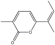 3-Methyl-6-[(Z)-1-methyl-1-propenyl]-2-pyranone,,结构式