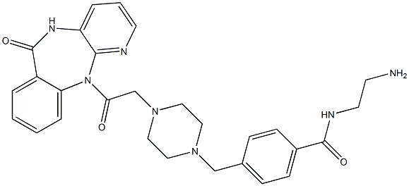 5,11-Dihydro-11-[[4-[4-(2-aminoethylaminocarbonyl)benzyl]-1-piperazinyl]acetyl]-6H-pyrido[2,3-b][1,4]benzodiazepin-6-one 结构式
