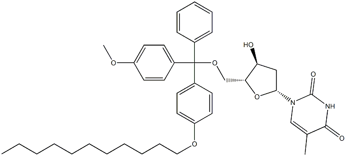 5'-O-[(4-Undecyloxyphenyl)(4-methoxyphenyl)(phenyl)methyl]thymidine Struktur