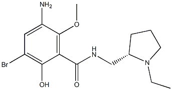 5-Amino-3-bromo-2-hydroxy-6-methoxy-N-[[(2S)-1-ethylpyrrolidin-2-yl]methyl]benzamide 结构式
