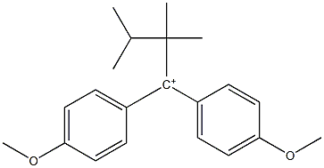 1,1-ビス(p-メトキシフェニル)-2,2,3,3-テトラメチルプロピルカチオン 化学構造式