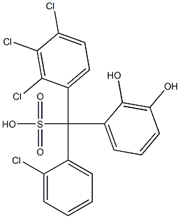 (2-クロロフェニル)(2,3,4-トリクロロフェニル)(2,3-ジヒドロキシフェニル)メタンスルホン酸 化学構造式