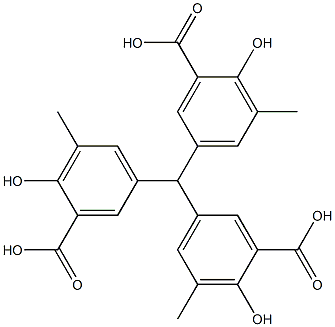 5,5',5''-(Methanetriyl)tris(2-hydroxy-3-methylbenzoic acid) 结构式