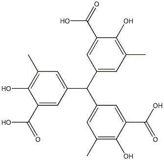 5,5',5''-(Methanetriyl)tris(2-hydroxy-3-methylbenzoic acid),,结构式