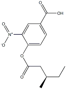 [R,(-)]-3-Methylvaleric acid 4-carboxy-2-nitrophenyl ester Struktur