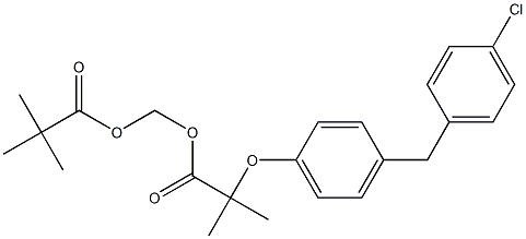 2-[4-(4-クロロベンジル)フェノキシ]-2-メチルプロピオン酸ピバロイルオキシメチル 化学構造式