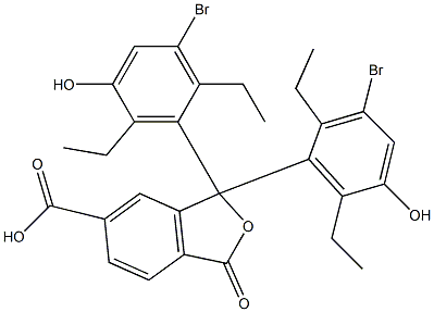 1,1-ビス(3-ブロモ-2,6-ジエチル-5-ヒドロキシフェニル)-1,3-ジヒドロ-3-オキソイソベンゾフラン-6-カルボン酸 化学構造式