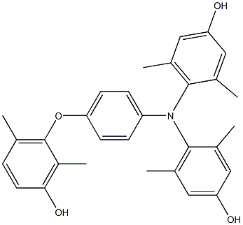 N,N-Bis(4-hydroxy-2,6-dimethylphenyl)-4-(3-hydroxy-2,6-dimethylphenoxy)benzenamine,,结构式