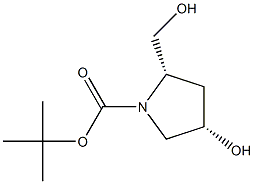 (2S,4S)-4-Hydroxy-2-hydroxymethyl-1-pyrrolidinecarboxylic acid tert-butyl ester,,结构式