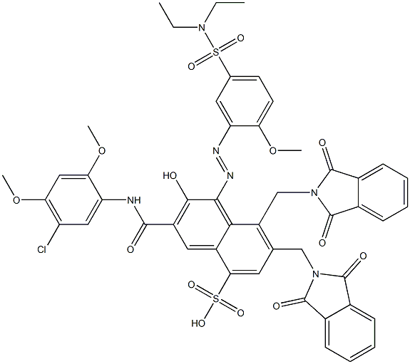 3-[(5-Chloro-2,4-dimethoxyphenyl)aminocarbonyl]-1-[5-[(diethylamino)sulfonyl]-2-methoxyphenylazo]-2-hydroxy-7,8-bis(phthalimidylmethyl)naphthalene-5-sulfonic acid