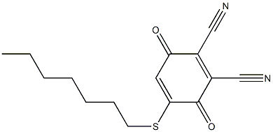 2,3-Dicyano-5-(heptylthio)-1,4-benzoquinone Struktur