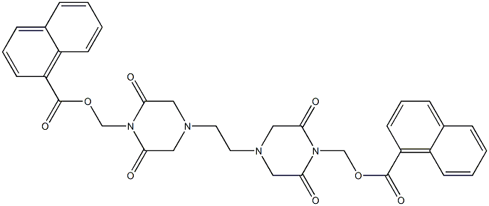 4,4'-エチレンビス(2,6-ジオキソピペラジン-1-メタノール)ビス(1-ナフタレンカルボキシラート) 化学構造式