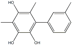 3,5-Dimethyl-6-(3-methylphenyl)benzene-1,2,4-triol,,结构式