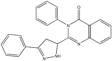 3-(Phenyl)-2-[[3-(phenyl)-4,5-dihydro-1H-pyrazol]-5-yl]quinazolin-4(3H)-one Structure