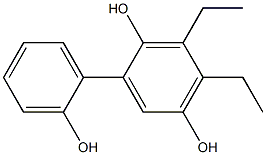 3,4-Diethyl-1,1'-biphenyl-2,2',5-triol,,结构式