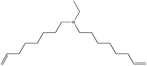 N-エチル-N,N-ジ(7-オクテニル)アミン 化学構造式