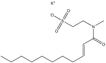 N-(2-ウンデセノイル)-N-メチルタウリンカリウム 化学構造式