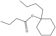 Butanoic acid 1-butylcyclohexyl ester,,结构式