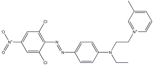 1-[2-[[4-[(2,6-Dichloro-4-nitrophenyl)azo]phenyl]ethylamino]ethyl]-3-methylpyridinium 结构式