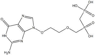 9-[2-[[Hydroxy(phosphonomethyl)phosphinyl]methoxy]ethoxy]-1,9-dihydro-2-amino-6H-purin-6-one,,结构式