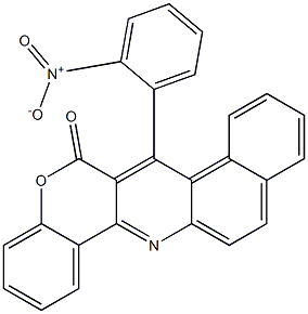 7-(2-Nitrophenyl)-6H-benzo[f][1]benzopyrano[4,3-b]quinolin-6-one Struktur