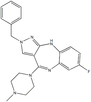  2-Benzyl-4-(4-methylpiperazin-1-yl)-7-fluoro-2,10-dihydropyrazolo[3,4-b][1,5]benzodiazepine