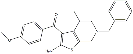 2-Amino-3-(4-methoxybenzoyl)-4,5,6,7-tetrahydro-4-methyl-6-benzylthieno[2,3-c]pyridine,,结构式