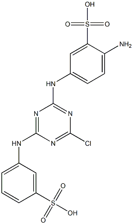 2-Amino-5-[[4-chloro-6-(m-sulfoanilino)-1,3,5-triazin-2-yl]amino]benzenesulfonic acid Structure