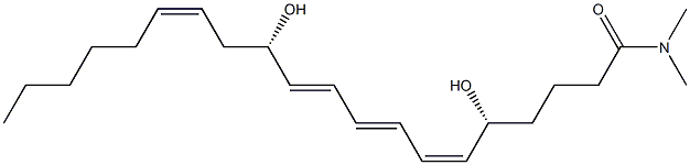 (5R,6Z,8E,10E,12S,14Z)-5,12-Dihydroxy-N,N-dimethyl-6,8,10,14-icosatetrenamide Structure