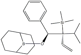 (1S,2R)-1-[(9-Borabicyclo[3.3.1]nonan-9-yl)oxy]-1-phenyl-2-(trimethylsilyl)-2-isopropyl-3-butene Struktur